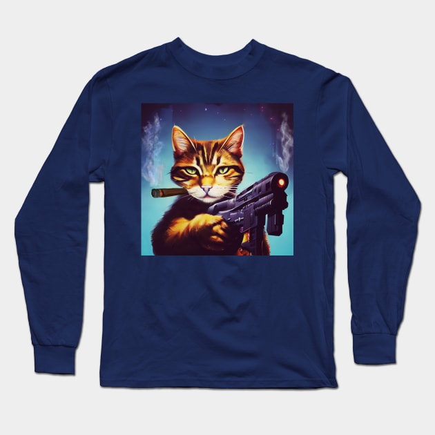 Feline Resistance - Lt. Tabby Long Sleeve T-Shirt by VespersEmporium